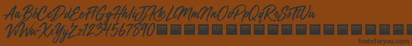 Mega Fresh   Demo Font – Black Fonts on Brown Background