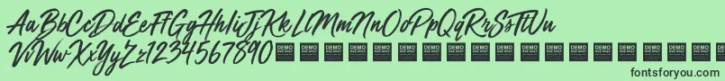 Mega Fresh   Demo-Schriftart – Schwarze Schriften auf grünem Hintergrund