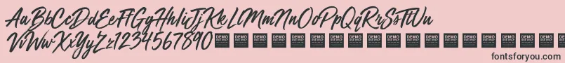 Mega Fresh   Demo-Schriftart – Schwarze Schriften auf rosa Hintergrund