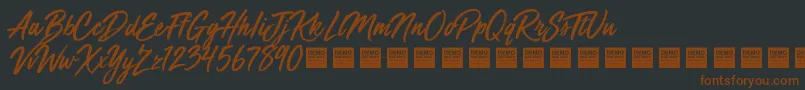 Шрифт Mega Fresh   Demo – коричневые шрифты на чёрном фоне