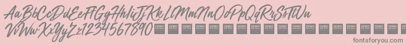 Mega Fresh   Demo-fontti – harmaat kirjasimet vaaleanpunaisella taustalla