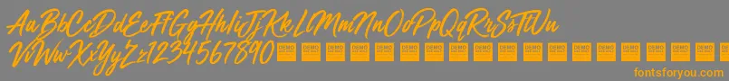 Mega Fresh   Demo Font – Orange Fonts on Gray Background