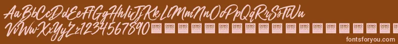 Mega Fresh   Demo Font – Pink Fonts on Brown Background