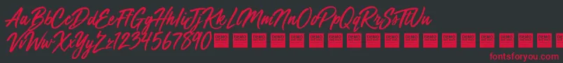 Mega Fresh   Demo-Schriftart – Rote Schriften auf schwarzem Hintergrund