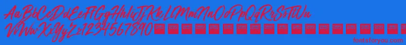 Fonte Mega Fresh   Demo – fontes vermelhas em um fundo azul
