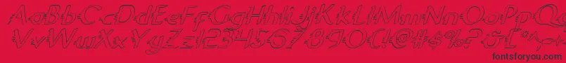 GypsyRoadOutlineItalic Font – Black Fonts on Red Background