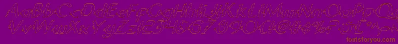 GypsyRoadOutlineItalic-fontti – ruskeat fontit violetilla taustalla