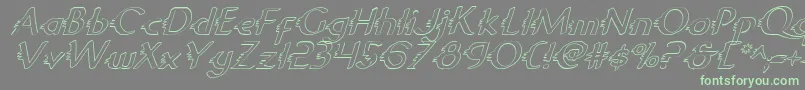 GypsyRoadOutlineItalic-Schriftart – Grüne Schriften auf grauem Hintergrund