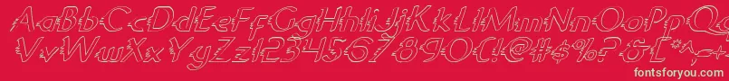 GypsyRoadOutlineItalic Font – Green Fonts on Red Background