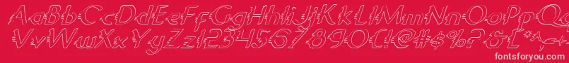 GypsyRoadOutlineItalic Font – Pink Fonts on Red Background