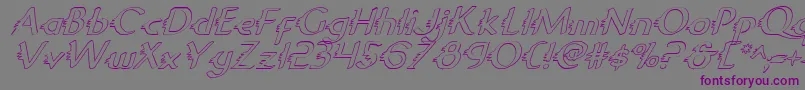 Więcej informacji o czcionce GypsyRoadOutlineItalic Czcionka GypsyRoadOutlineItalic – fioletowe czcionki na szarym tle