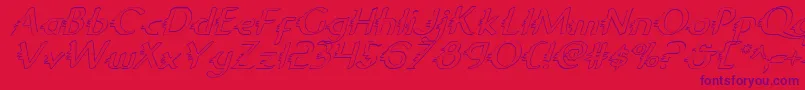 More about GypsyRoadOutlineItalic Font GypsyRoadOutlineItalic Font – Purple Fonts on Red Background