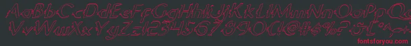 GypsyRoadOutlineItalic-Schriftart – Rote Schriften auf schwarzem Hintergrund