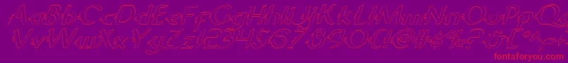 GypsyRoadOutlineItalic Font – Red Fonts on Purple Background