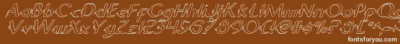 GypsyRoadOutlineItalic Font – White Fonts on Brown Background
