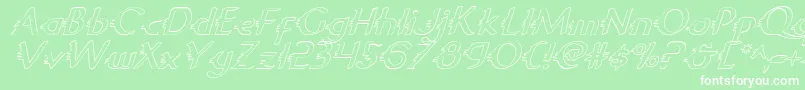 GypsyRoadOutlineItalic Font – White Fonts on Green Background