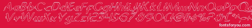 GypsyRoadOutlineItalic Font – White Fonts on Red Background