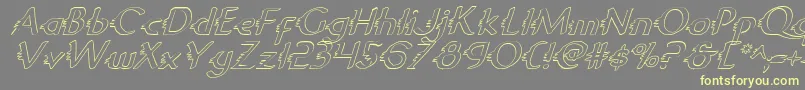 GypsyRoadOutlineItalic Font – Yellow Fonts on Gray Background