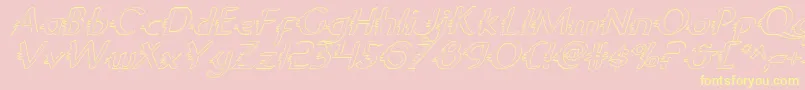 GypsyRoadOutlineItalic Font – Yellow Fonts on Pink Background