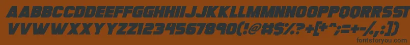 Шрифт Megabomb Italic – чёрные шрифты на коричневом фоне