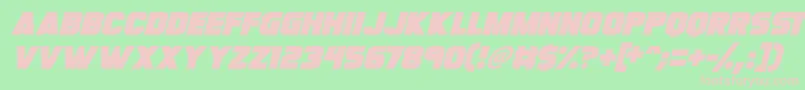 Fonte Megabomb Italic – fontes rosa em um fundo verde