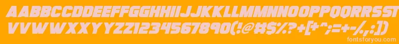 Megabomb Italic Font – Pink Fonts on Orange Background