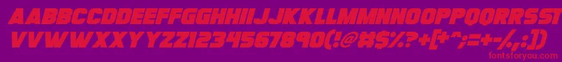 Megabomb Italic Font – Red Fonts on Purple Background