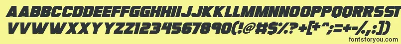 fuente Megabomb Italic – Fuentes Negras Sobre Fondo Amarillo