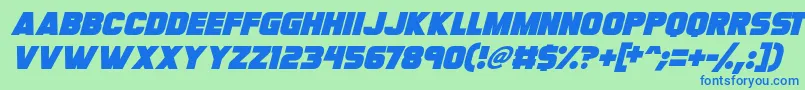 fuente Megabomb Italic – Fuentes Azules Sobre Fondo Verde