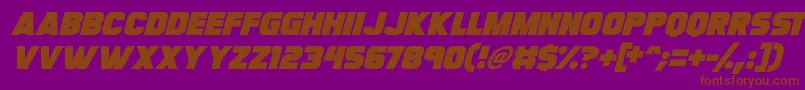 Megabomb Italic Font – Brown Fonts on Purple Background