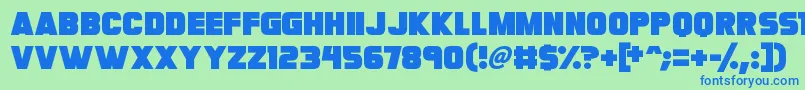 Megabomb Font – Blue Fonts on Green Background