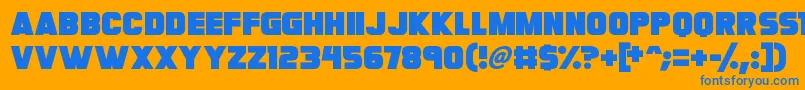 Megabomb Font – Blue Fonts on Orange Background