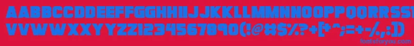 Megabomb Font – Blue Fonts on Red Background