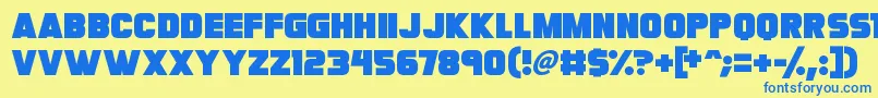 Megabomb Font – Blue Fonts on Yellow Background