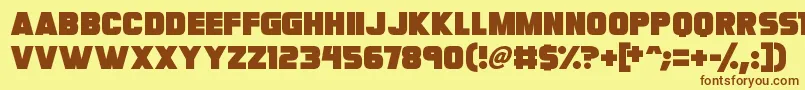 Megabomb Font – Brown Fonts on Yellow Background