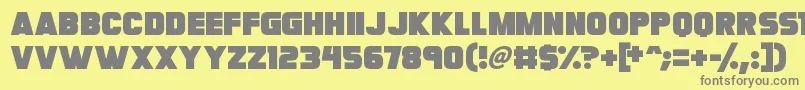 Megabomb Font – Gray Fonts on Yellow Background