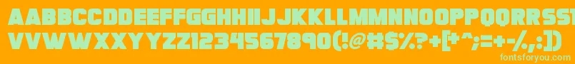 Megabomb Font – Green Fonts on Orange Background