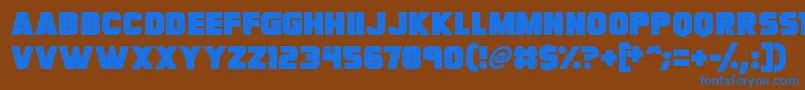 フォントMegabomb – 茶色の背景に青い文字