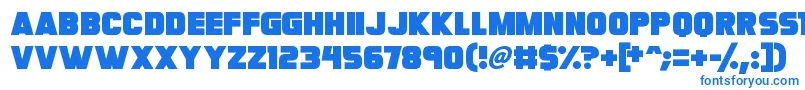 Megabomb-Schriftart – Blaue Schriften auf weißem Hintergrund