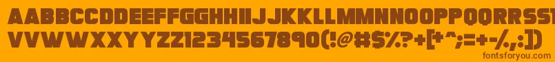 Megabomb Font – Brown Fonts on Orange Background