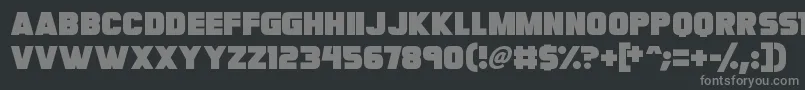 Megabomb-fontti – harmaat kirjasimet mustalla taustalla