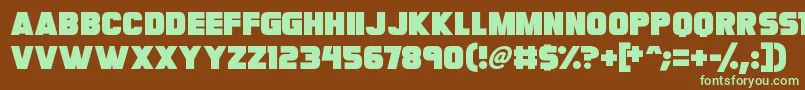 Megabomb Font – Green Fonts on Brown Background