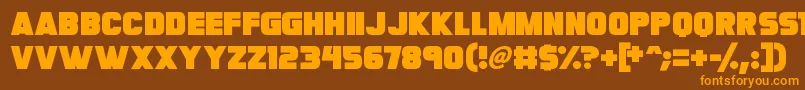 Megabomb Font – Orange Fonts on Brown Background