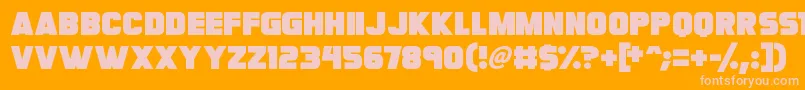 Megabomb-Schriftart – Rosa Schriften auf orangefarbenem Hintergrund