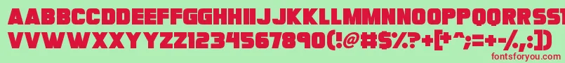 フォントMegabomb – 赤い文字の緑の背景