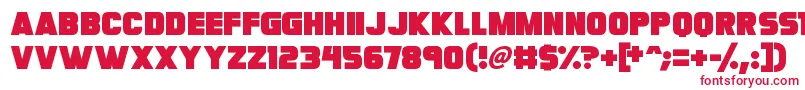フォントMegabomb – 白い背景に赤い文字