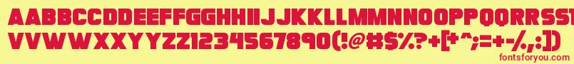 Megabomb Font – Red Fonts on Yellow Background