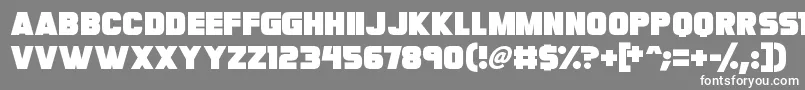 Megabomb-fontti – valkoiset fontit harmaalla taustalla
