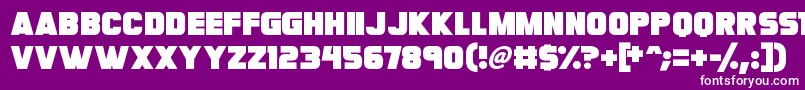 Megabomb-fontti – valkoiset fontit violetilla taustalla