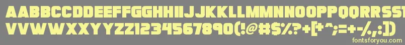 Megabomb-fontti – keltaiset fontit harmaalla taustalla